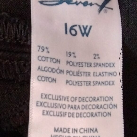 SEVEN7 Black Wash Pull-On "TUMMY Toner LEGGING" Jegging Jeans Sz 16W - Picture 5 of 7